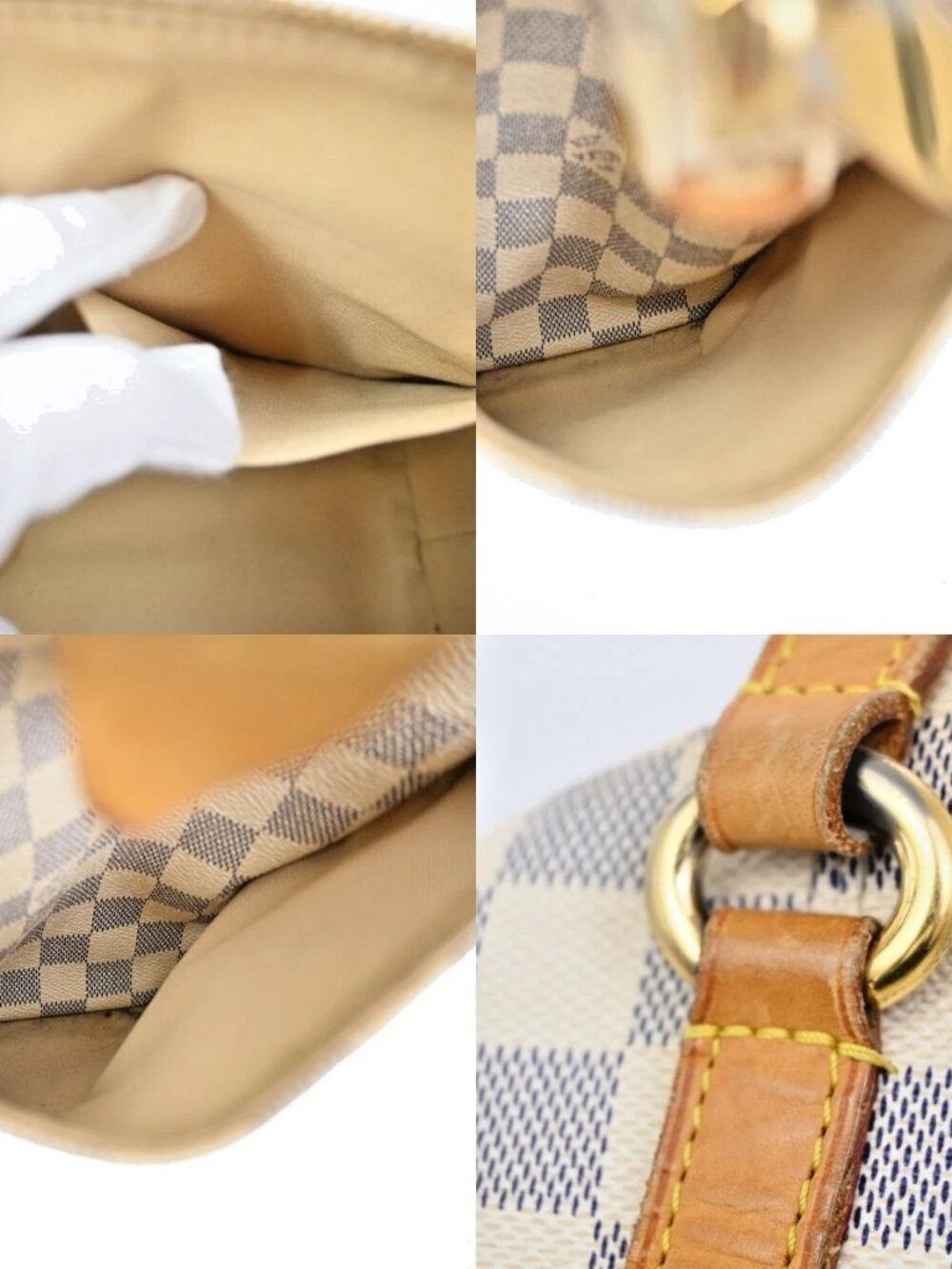 LOUIS VUITTON Totally PM Shoulder Bag Damier Azur Leather White N51261 72ZA257 - Picture 10 of 16